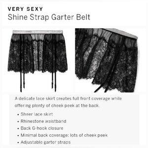 NWT Victoria’s Secret Very Sexy Shine Strap Garter Belt Skirt Size M/L